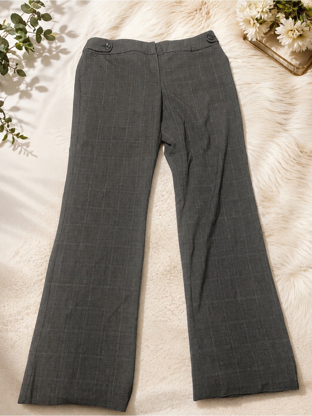 Gray Wide-Leg Dress Pants